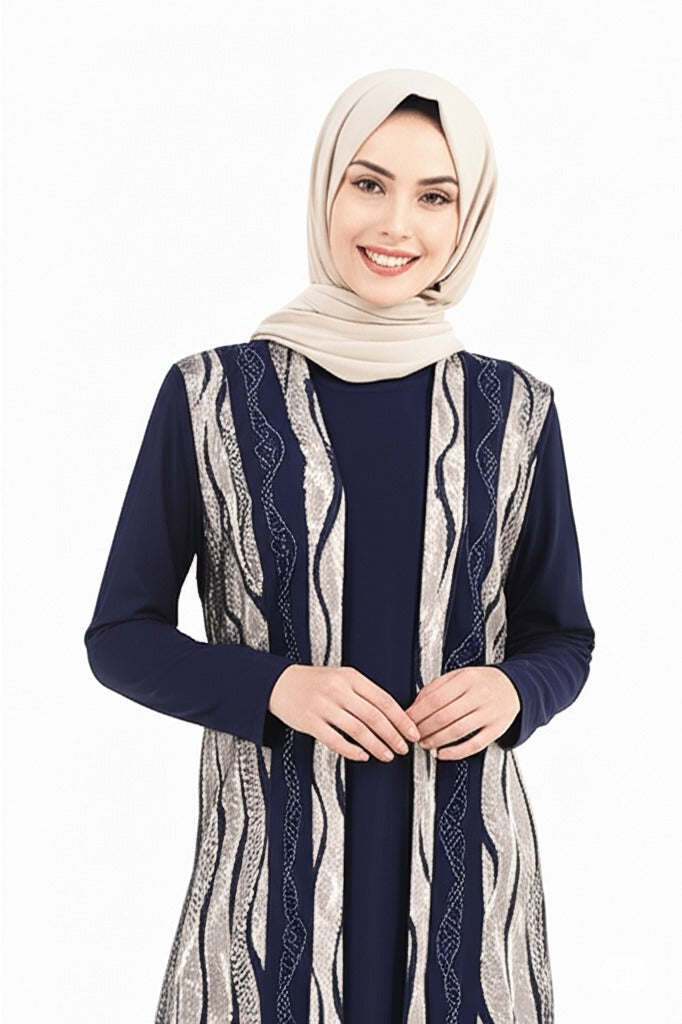 Kadın Boydan Elbise Özel Düğünlük Likralı Sandy Kumaş Osmanlı Model Bisiklet Yakalı Rahat